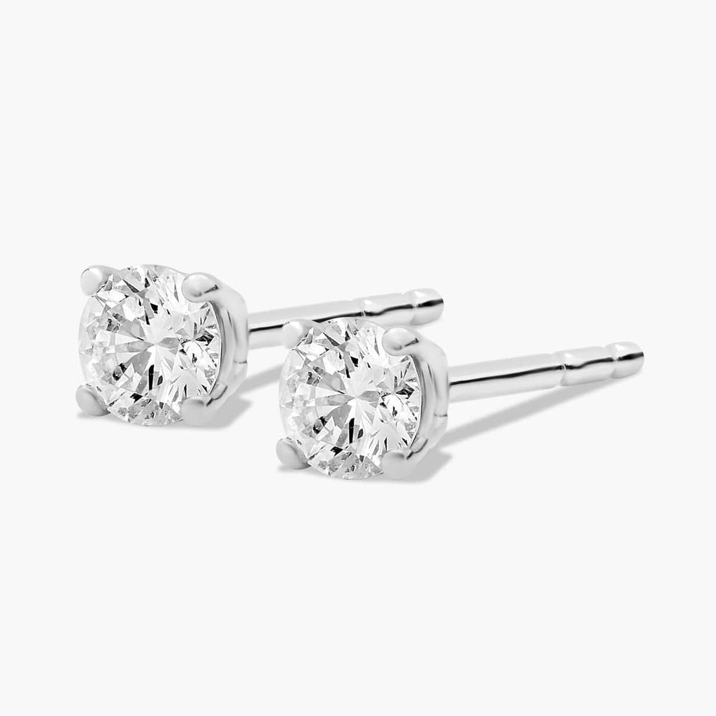 0.25 CTW Round Lab-Grown Diamond Stud Earrings in 14K Gold Over Sterling Silver (F Color, VS Clarity)