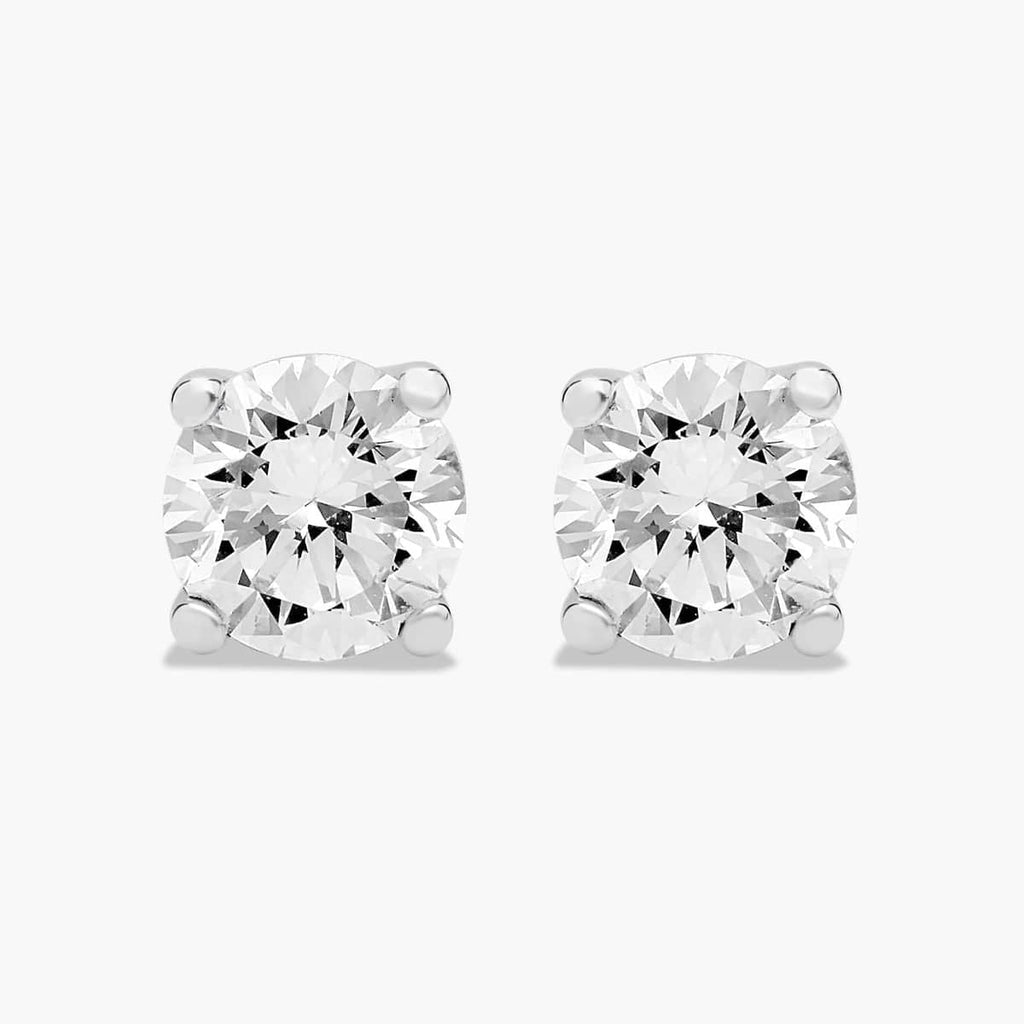 0.25 CTW Round Lab-Grown Diamond Stud Earrings in 14K Gold Over Sterling Silver (F Color, VS Clarity)