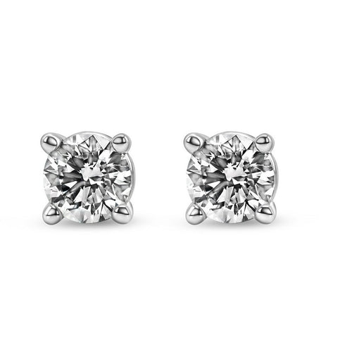 0.25 CTW Round Lab-Grown Diamond Stud Earrings in 14K Gold Over Sterling Silver (F Color, VS Clarity)
